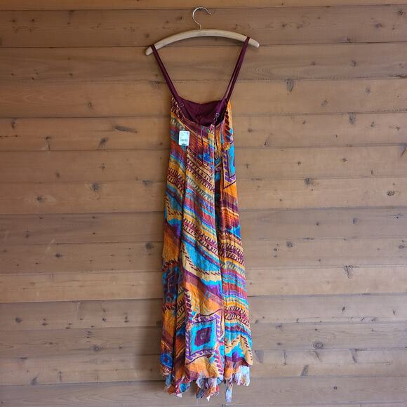 Free People Sahara Dress Maxi Desert Small NWT Boho Western Serape Rodeo Flowy - Picture 4 of 7